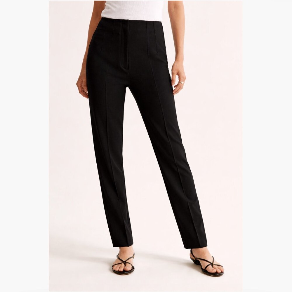NEW Abercrombie & Fitch Slim Straight Tailored Trouser Pants Black Size 25